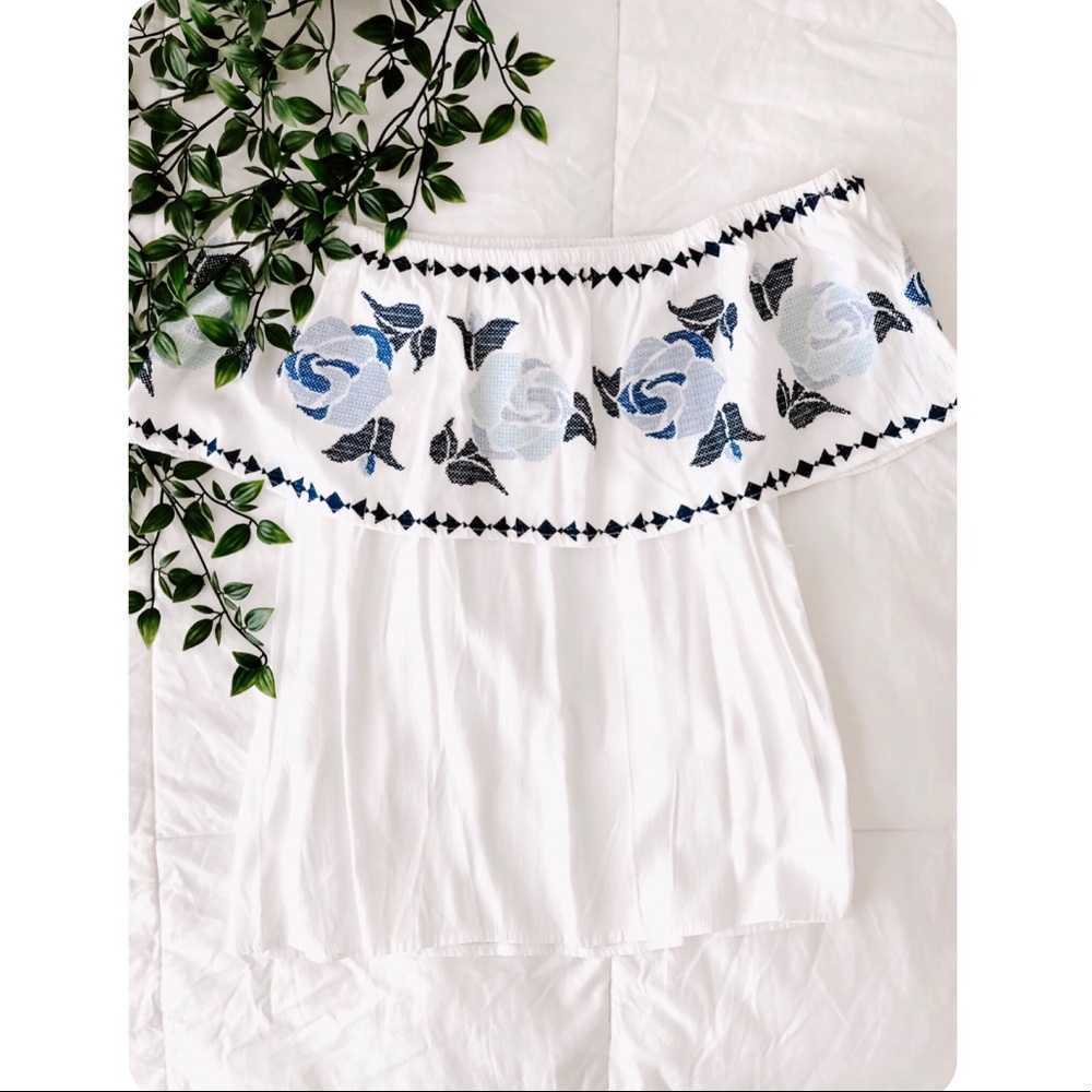 Francesca’s off the shoulder blouse.